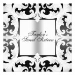 Invitation noir/blanc d'anniversaire de conception
