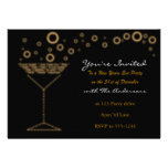Invitation noir du cocktail de nouvelle année