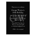 Invitation noire classique d'anniversaire