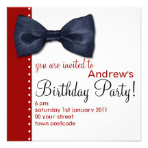 Invitation noire d'anniversaire de BowTie