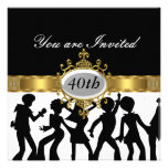 Invitation noire de charme de fête d'anniversaire 