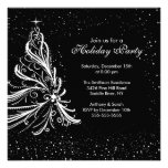 Invitation noire de fête de vacances de Noël blanc