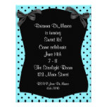 Invitation noire de point de polka d'Aqua