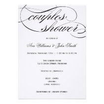 Invitation noire élégante de douche de couples de  invitations