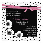 Invitation noire et blanche d'anniversaire de poin