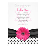 Invitation noire et blanche de bat mitzvah de poin