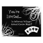 Invitation noire et blanche de nuit de casino