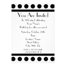 Invitation noire et blanche de partie