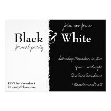 Invitation noire et blanche de partie de thème
