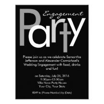 Invitation noire et blanche volumineuse de partie 