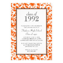 Invitation noire orange de la Réunion de classe de