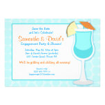 Invitation nuptiale bleu tropical de douche des bo invitations