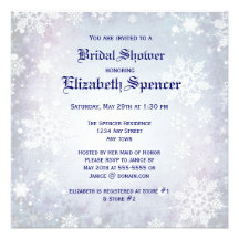 Invitation nuptiale bleue hivernale de douche