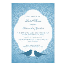 Invitation nuptiale de douche de cadre floral bleu