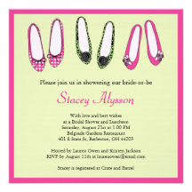 Invitation nuptiale de douche de chaussures plates
