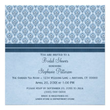 Invitation nuptiale de douche de damassé dramatiqu