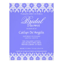 Invitation nuptiale de douche de dentelle bleu-cla