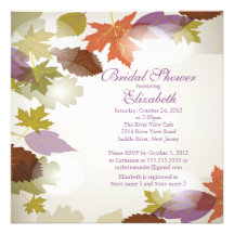 Invitation nuptiale de douche de feuille pourpre m