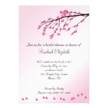 Invitation nuptiale de douche de fleurs de cerisie