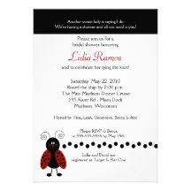 Invitation nuptiale de douche de la coccinelle 5x7