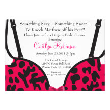 Invitation nuptiale de douche de lingerie mignonne