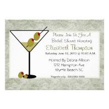 Invitation nuptiale de douche de Martini
