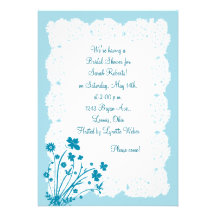 Invitation nuptiale de douche de napperon floral d