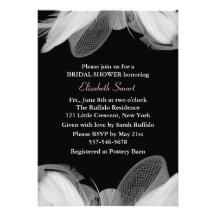Invitation nuptiale de douche de plumes blanches