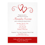 Invitation nuptiale de douche de remous rouge de d invitations