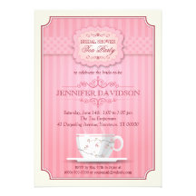 Invitation nuptiale de douche de thé rose