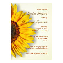 Invitation nuptiale de douche de tournesol