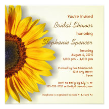 Invitation nuptiale de douche de tournesol
