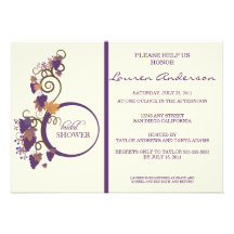 Invitation nuptiale de douche de vigne