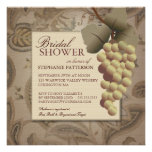 Invitation nuptiale de douche de vin de vigne de V