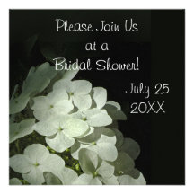 Invitation nuptiale de douche d'hortensia blanc