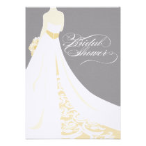 Invitation nuptiale de douche d'or élégant invitations