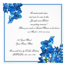 Invitation nuptiale de douche d'orchidée bleue