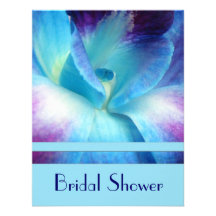 Invitation nuptiale de douche d'orchidée bleue