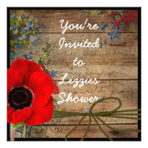 Invitation nuptiale de FLEUR de pavot de douche de