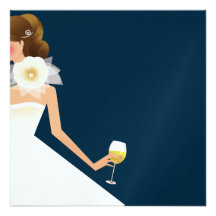 Invitation nuptiale de vin de douche de marine