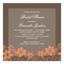 Invitation nuptiale floral rustique de corail de d