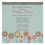 Invitation nuptiale florale carrée de douche de Br