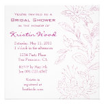 Invitation nuptiale florale de douche de framboise