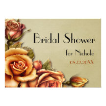 Invitation nuptiale florale de douche de lueur de 