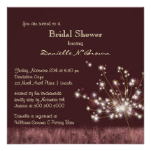 Invitation nuptiale florale de douche de pissenlit
