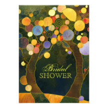 Invitation nuptiale nocturne de douche d'arbres d'