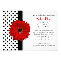 Invitation nuptiale noire et blanche de douche de 