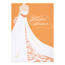 Invitation nuptiale orange élégante de douche invitations