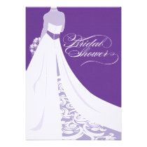 Invitation nuptiale pourpre élégante de douche invitations