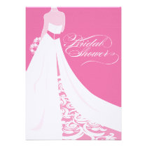 Invitation nuptiale rose élégante de douche invitations